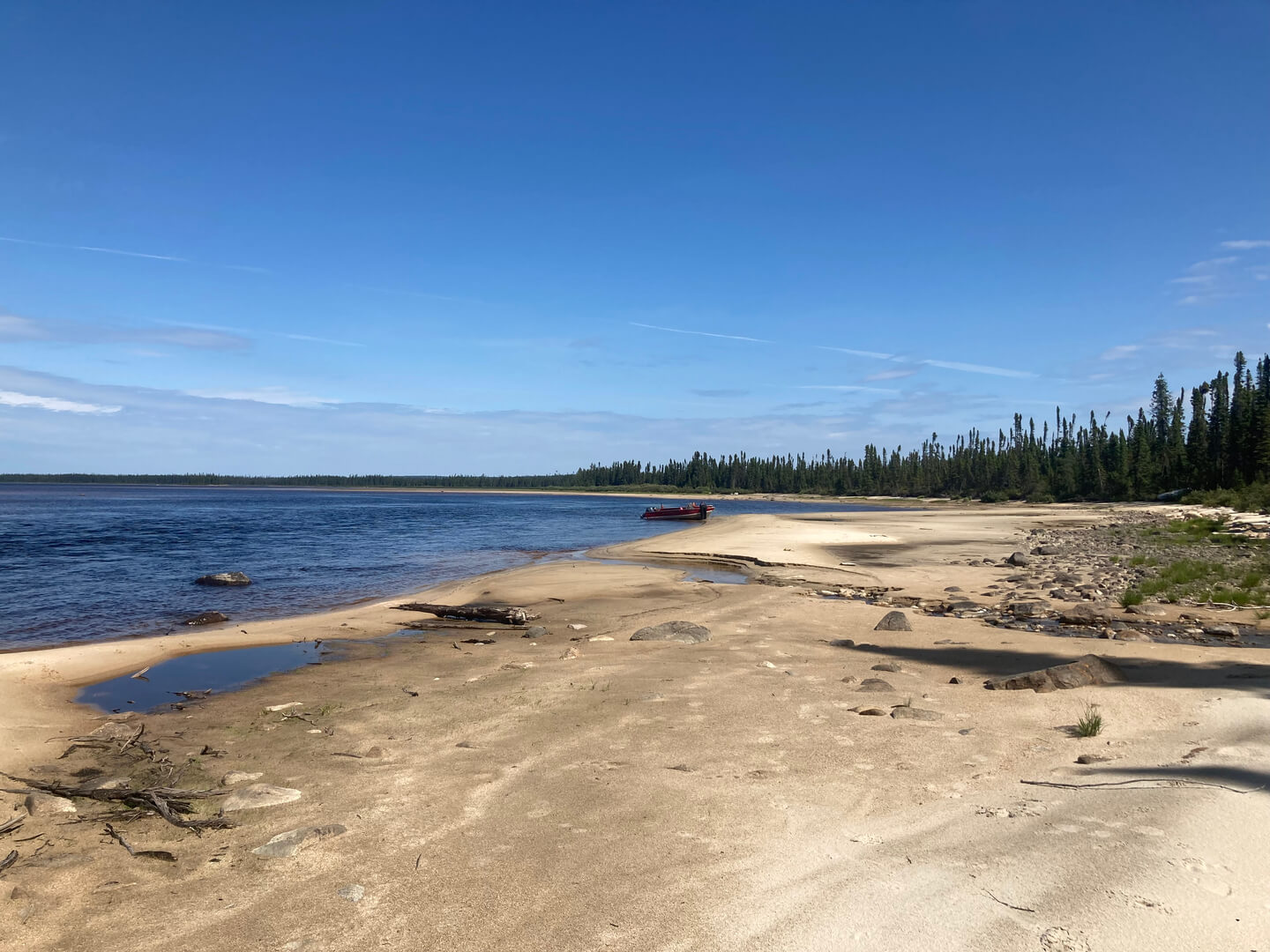 clear blue sky and river